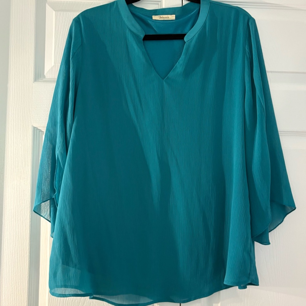 Teal Blue Blouse with flowy arms